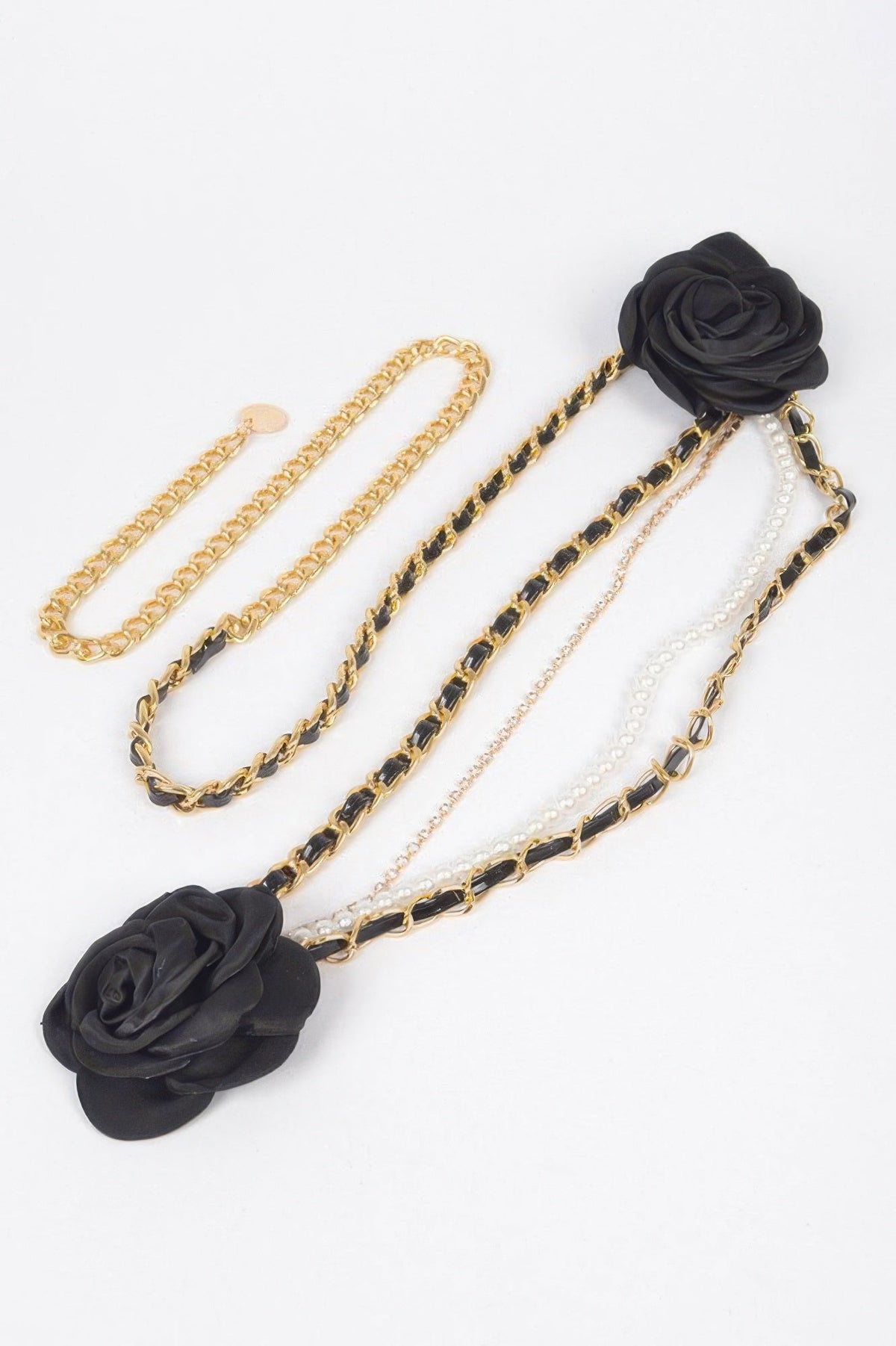 Two Flowers Multi Layered Plus Size Chain Belt