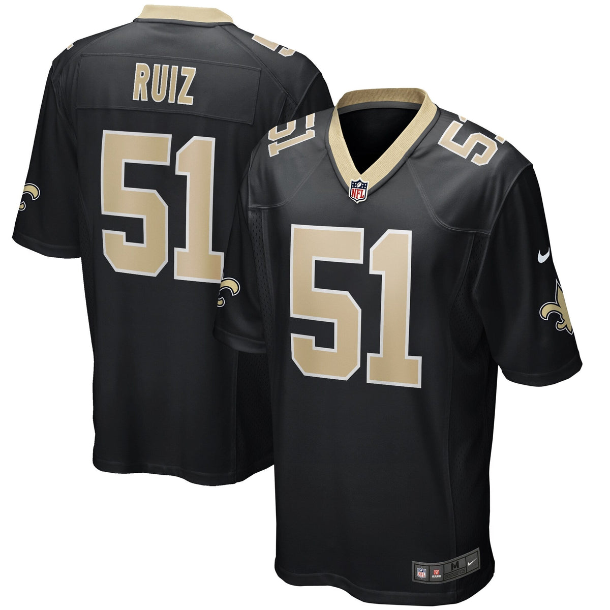 Cesar Ruiz New Orleans Saints Nike   Game Jersey - Black
