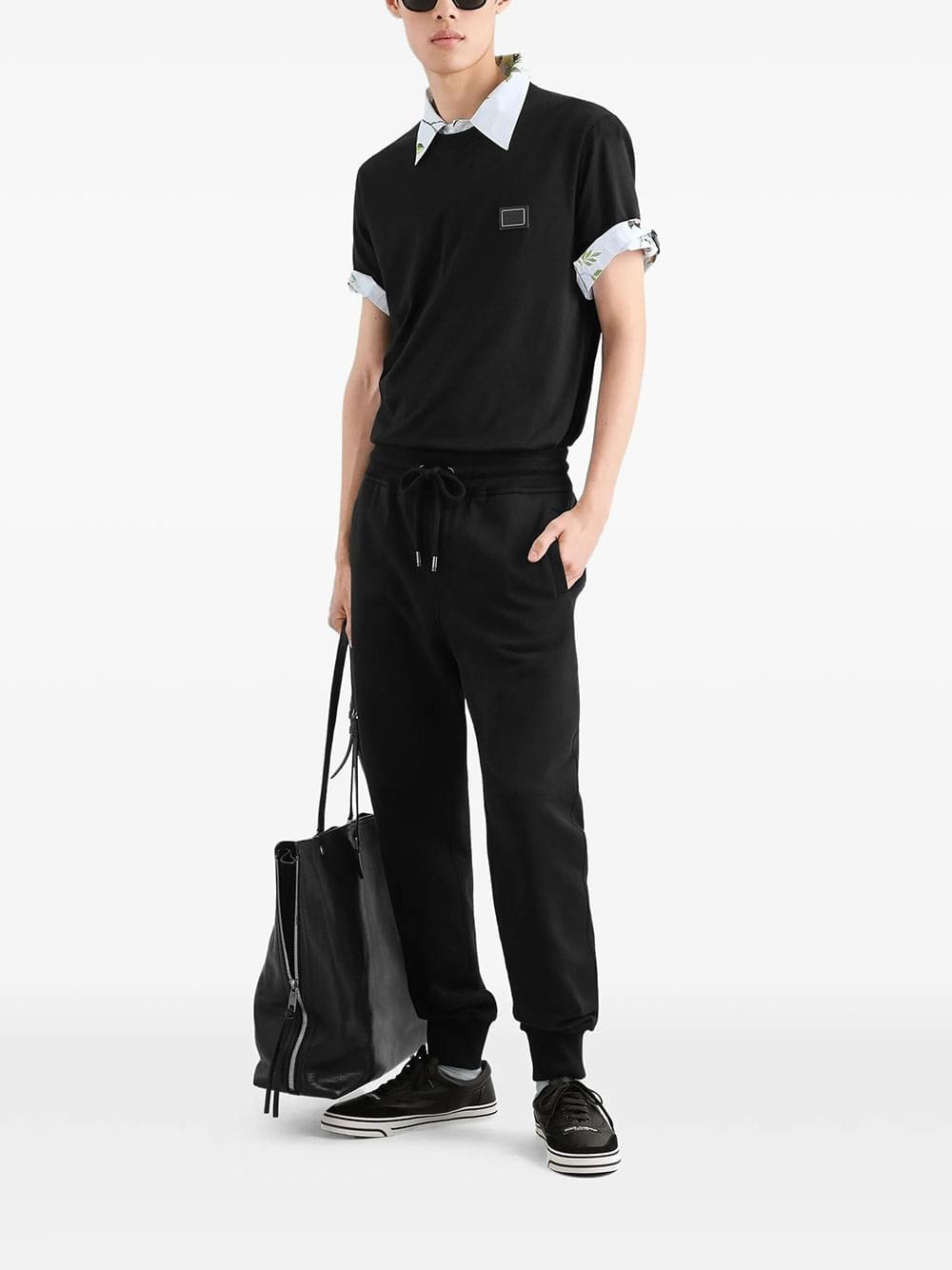 Dolce & Gabbana Men Cotton T-Shirt With Plaque
