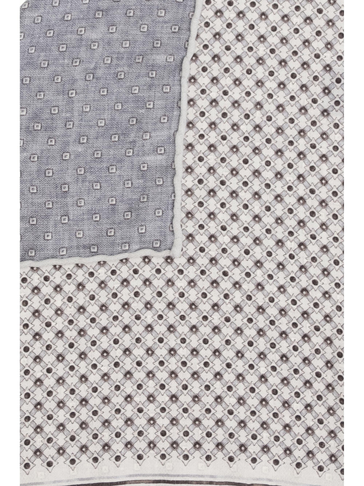 Brunello Cucinelli Men Silk Pochette With Geometric Pattern