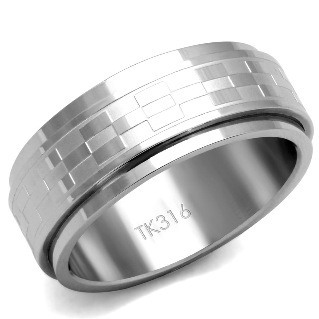 High polished (no plating) Stainless Steel Ring with No Stone