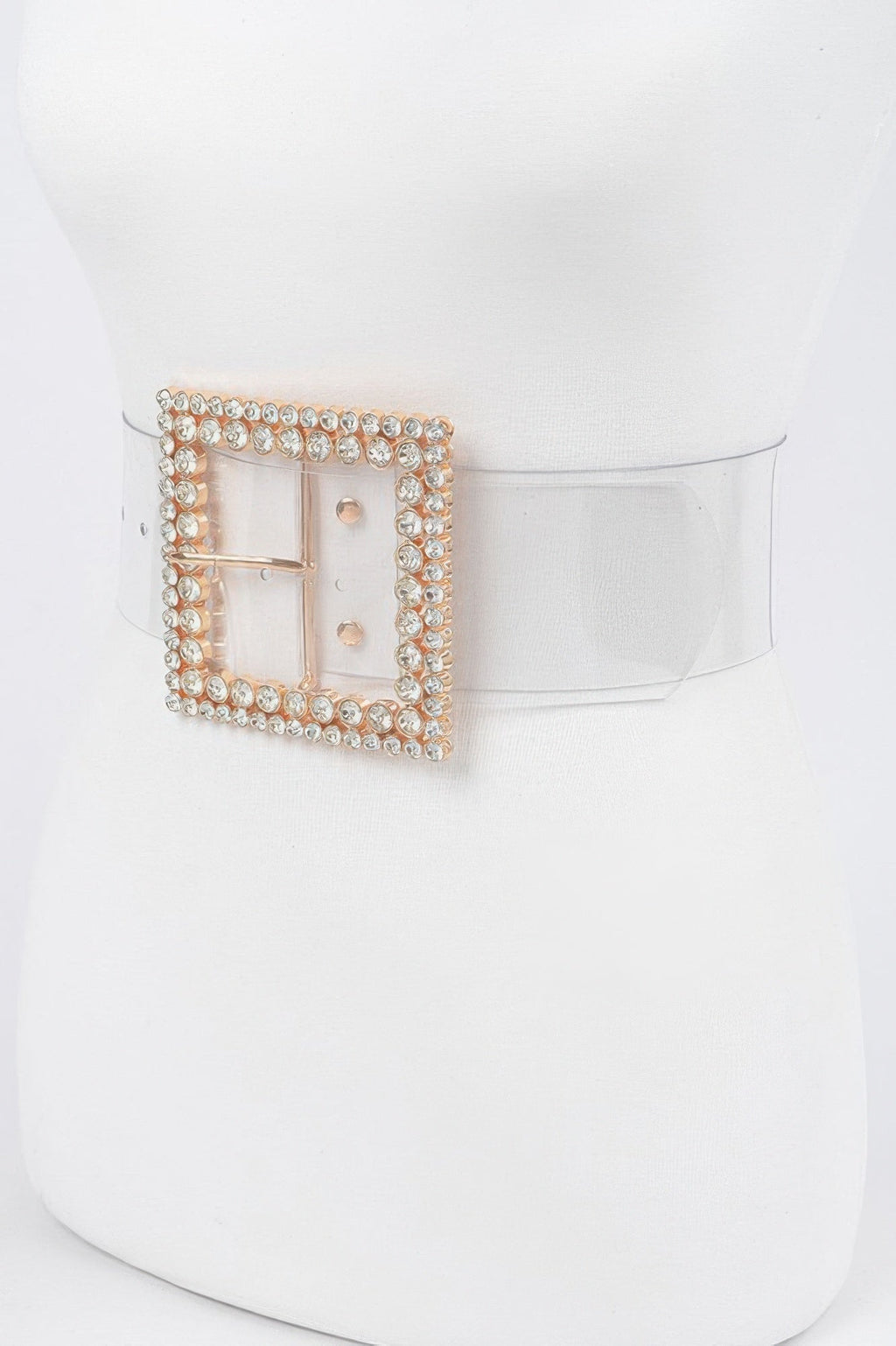 Multi Rhinestone Buckle Clear Plus Size Belt