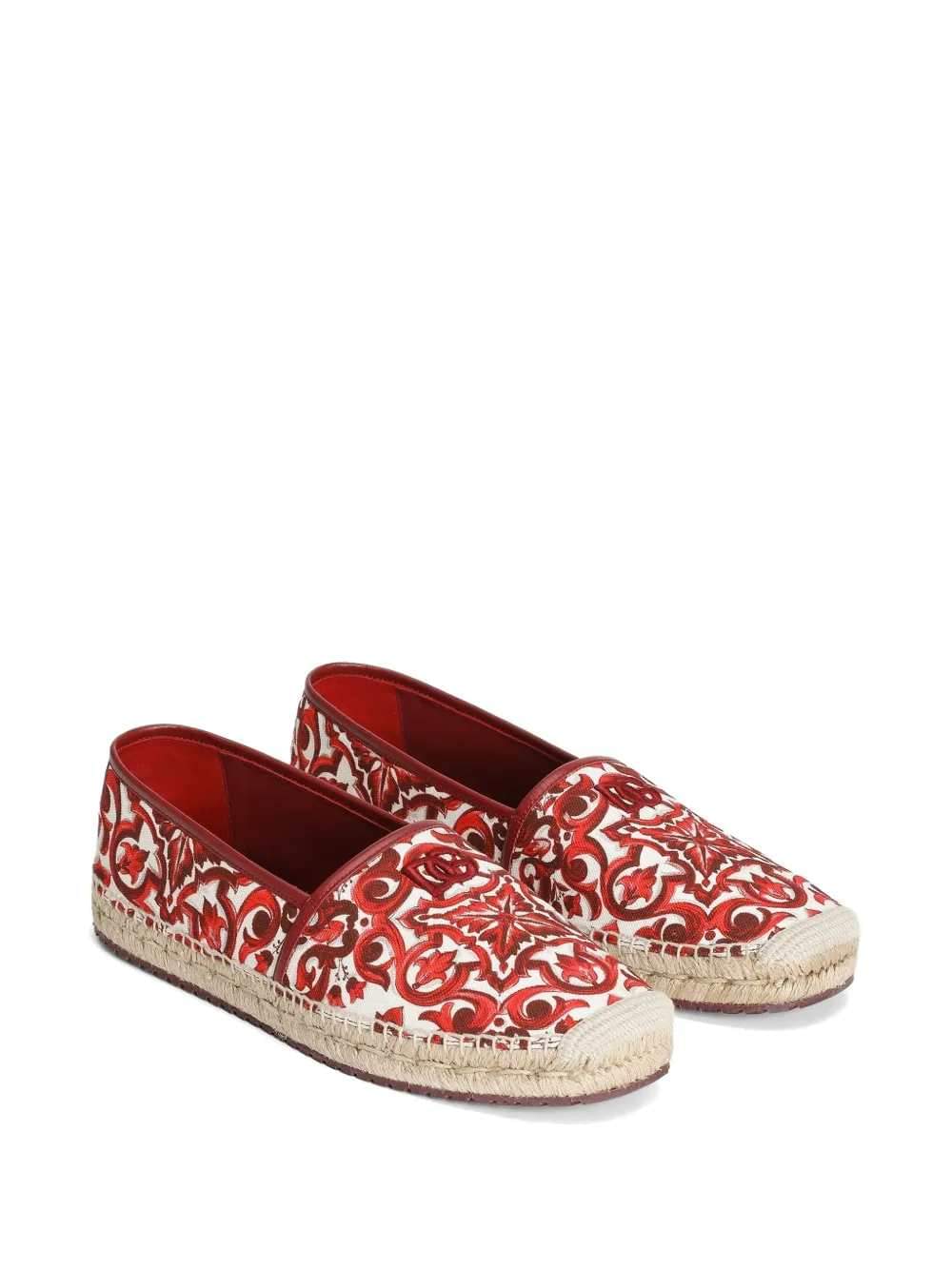 Dolce & Gabbana Men Canvas Espadrilles With Majolica Print