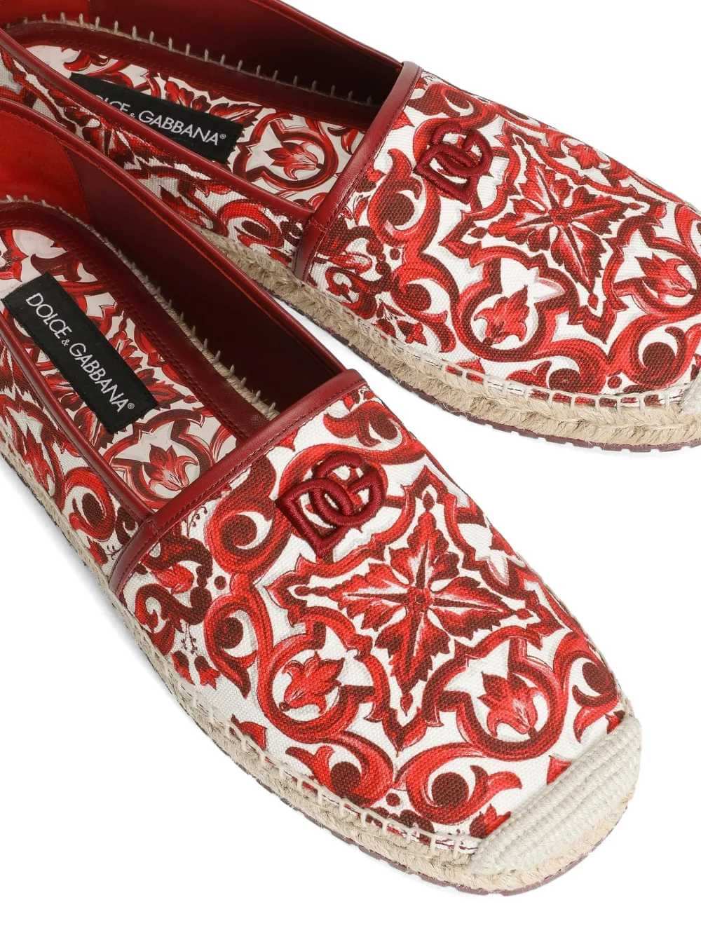 Dolce & Gabbana Men Canvas Espadrilles With Majolica Print