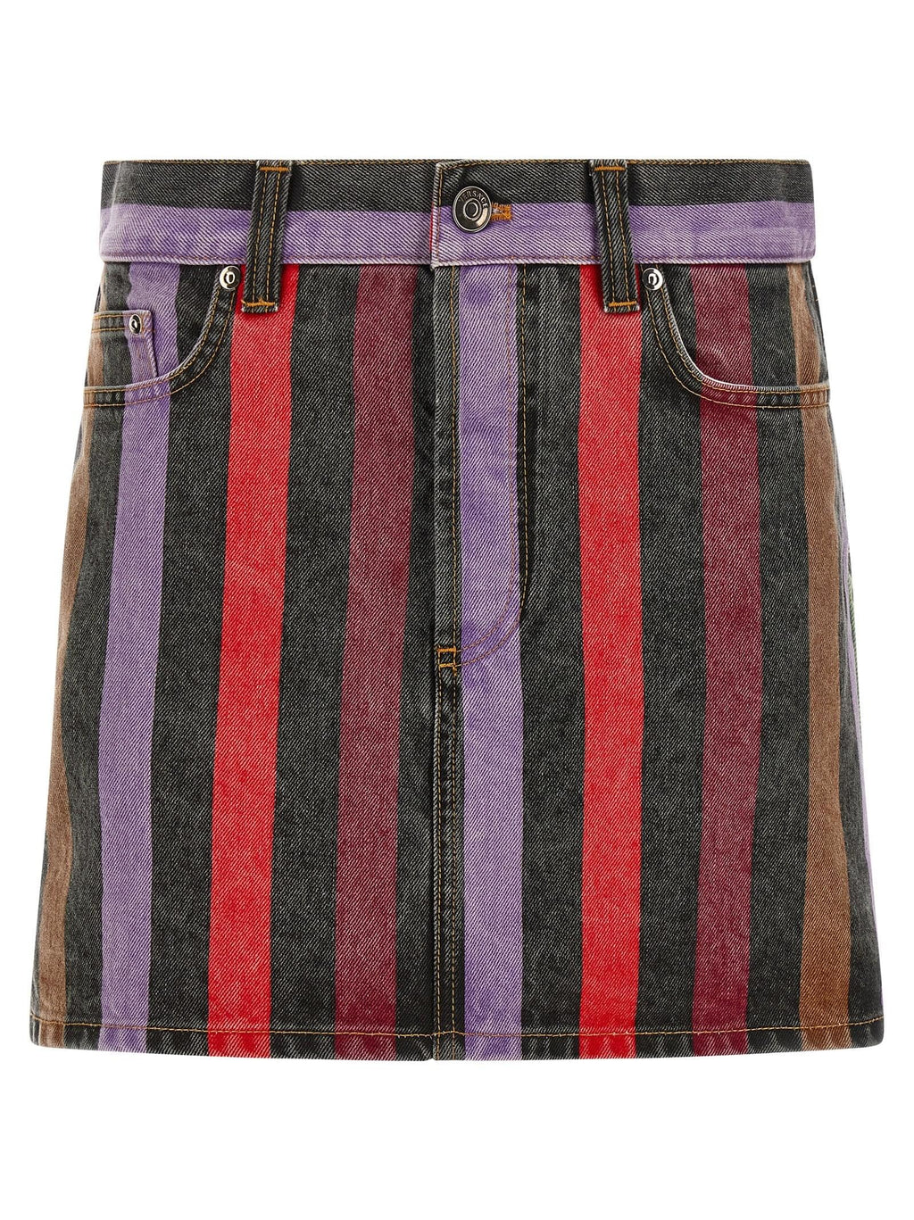 Versace Women Striped Denim Skirt