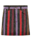 Versace Women Striped Denim Skirt