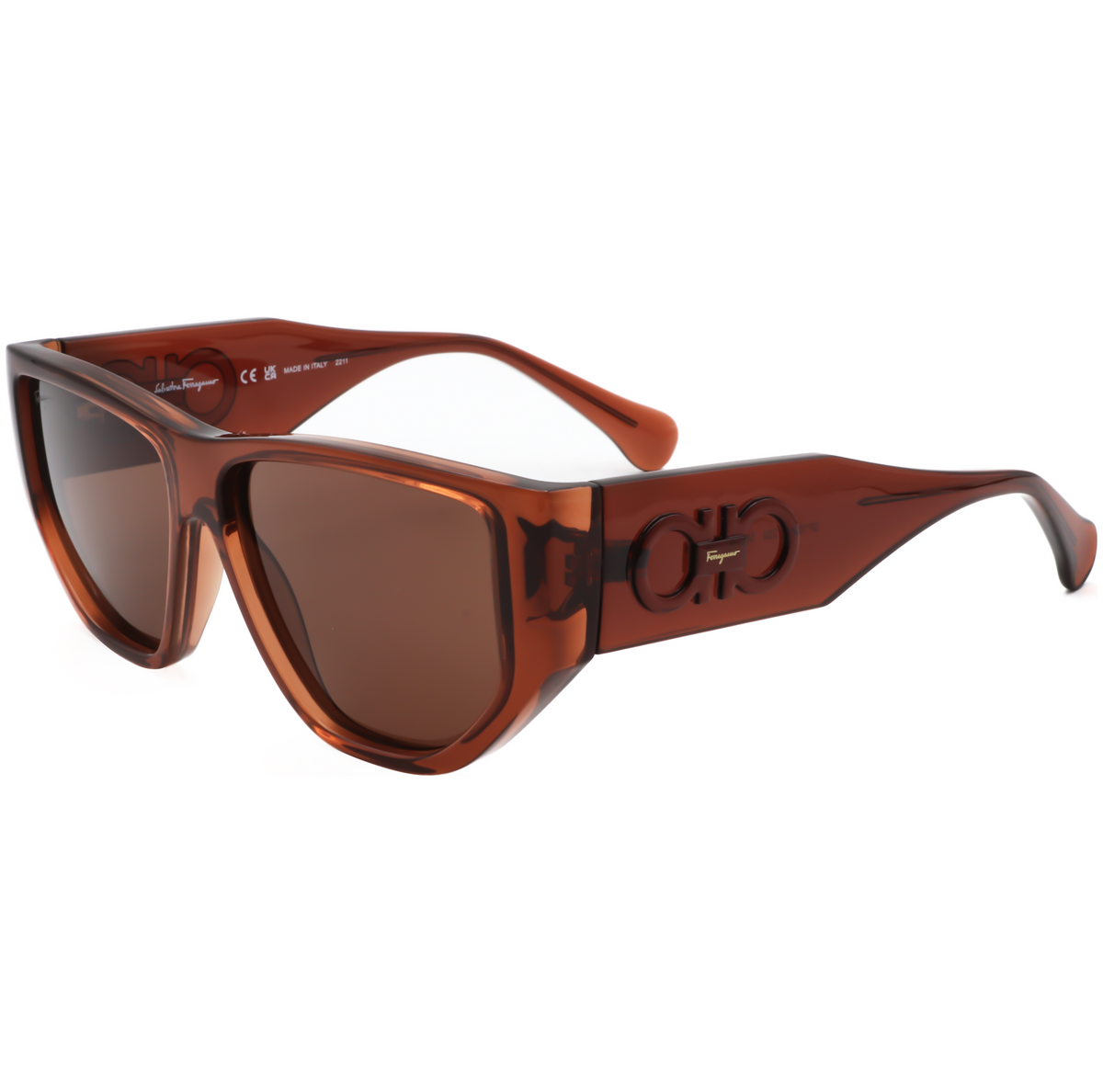 Ferragamo Unisex 56 mm Brown Sunglasses
