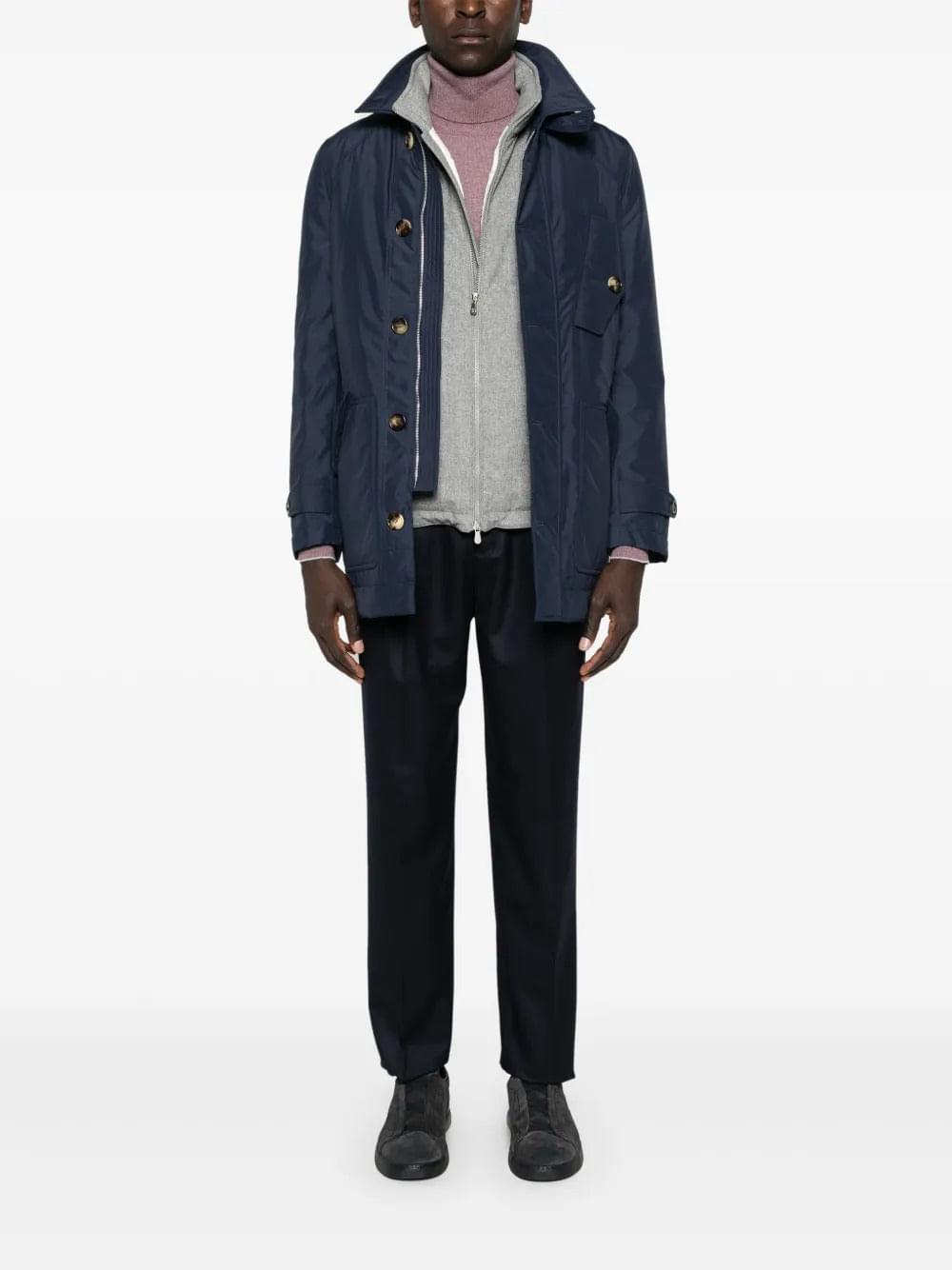 Brunello Cucinelli Men Wool Flannel Leisure Fit Trousers With Drawstring And Double Pleats