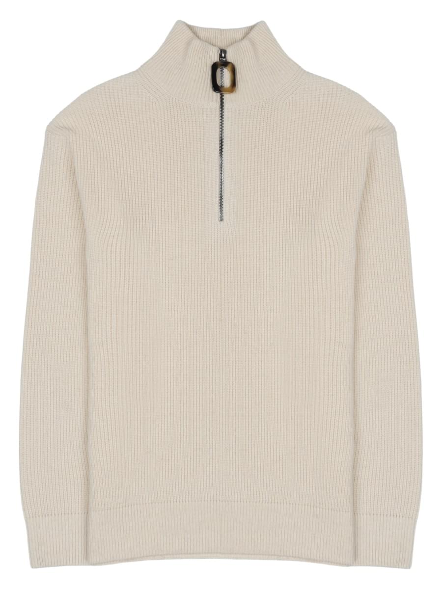 Jw Anderson Men Maglia In Lana E Cotone Con Zip