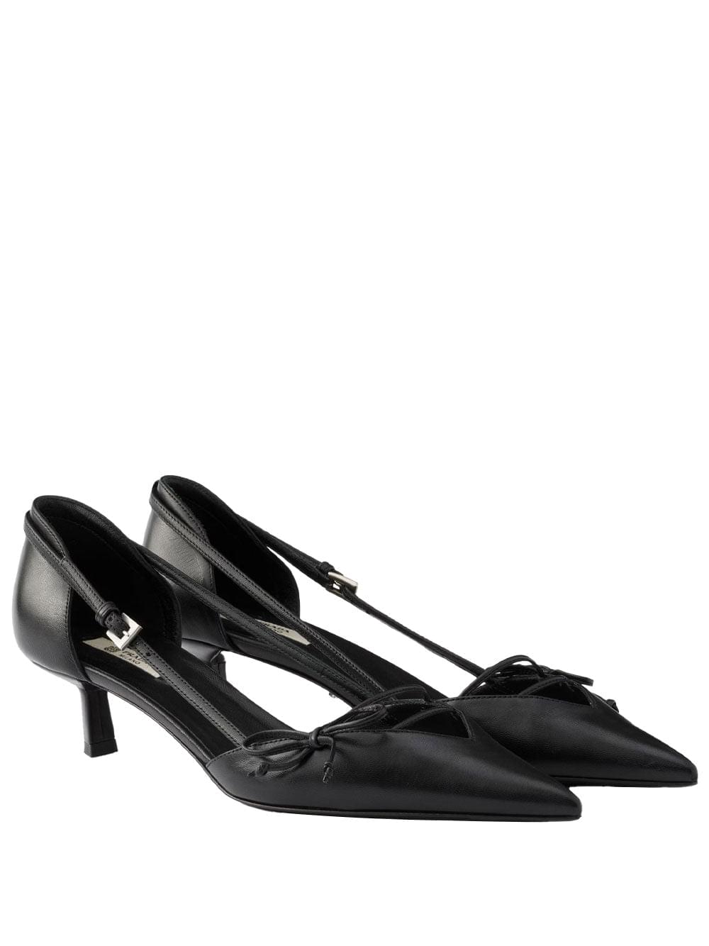 Prada Women Open-Side Leather Pumps