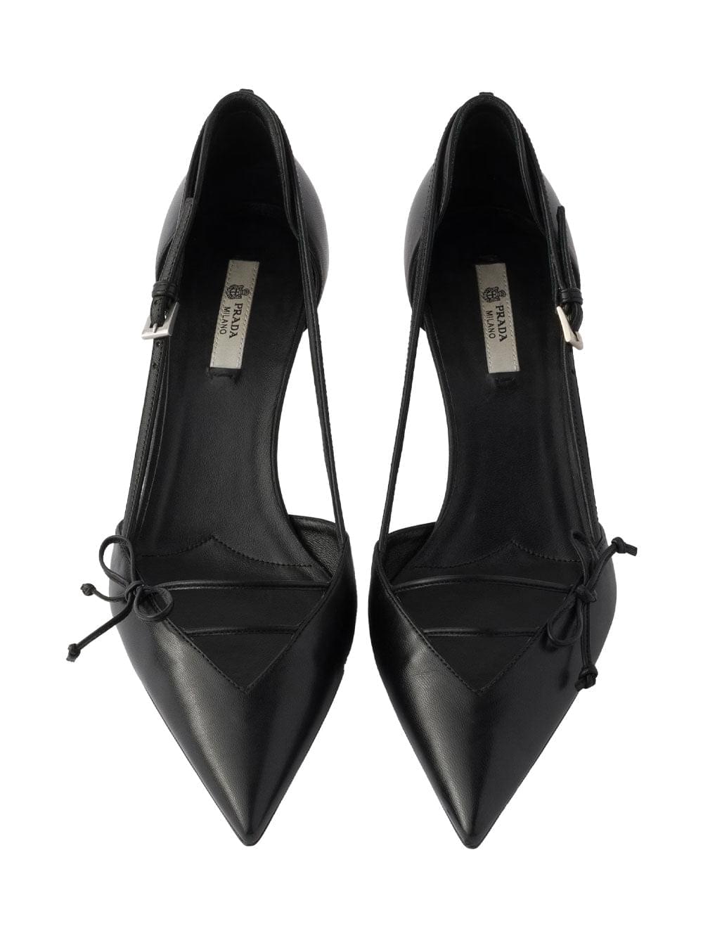 Prada Women Open-Side Leather Pumps