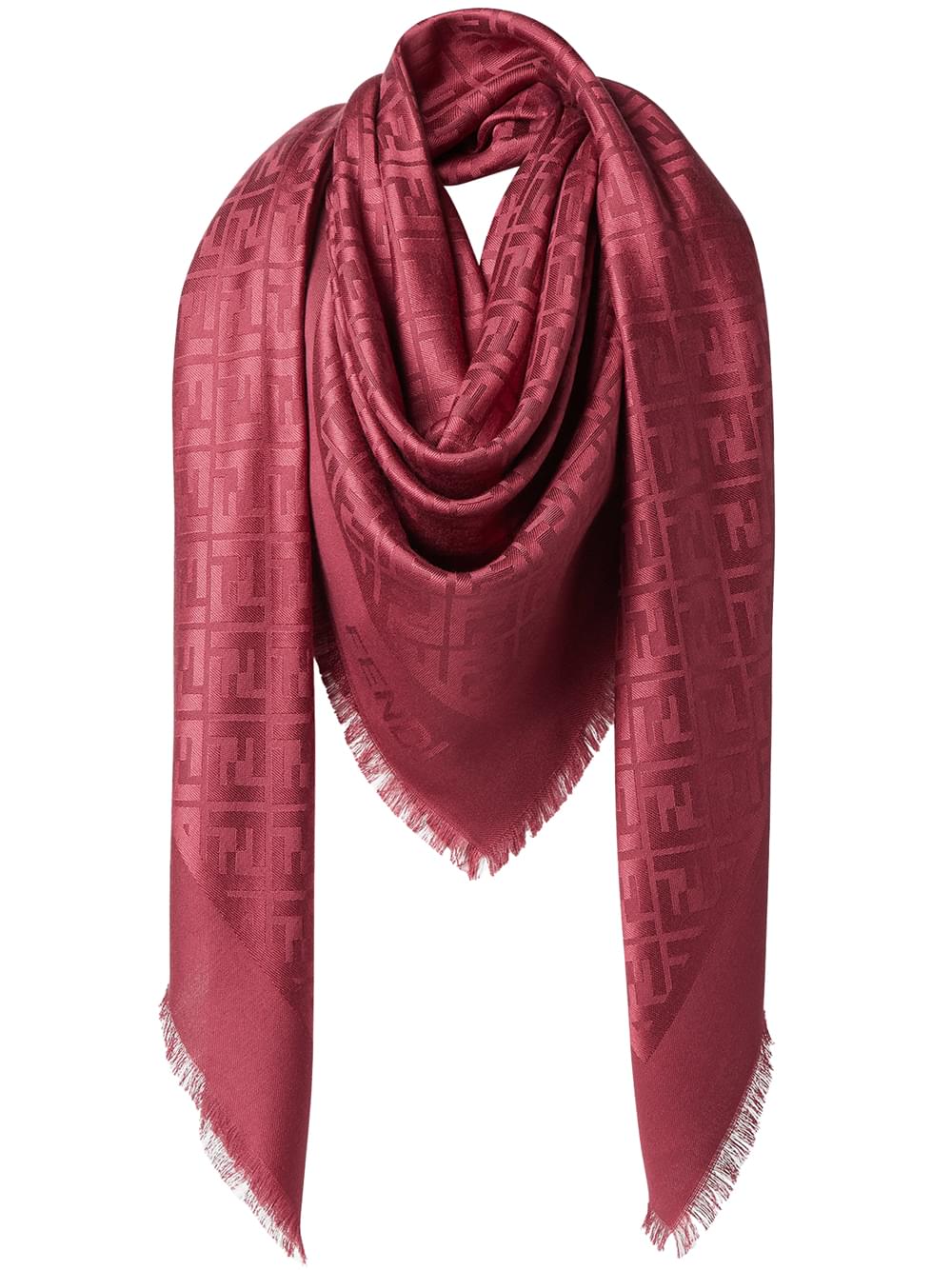Fendi Women Ff Silk And Wool Shawl