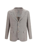 Brunello Cucinelli Men Deconstructed Linen And Wool Chevron Jacket