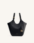 Ines Padlock Tote Bag - Black