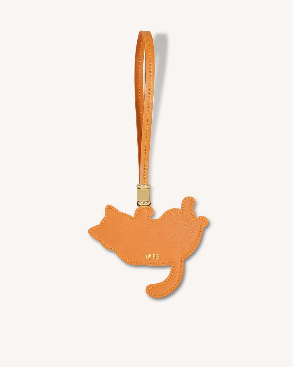 Playful Cat Bag Charm - Orange