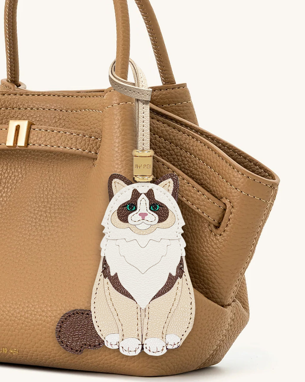 Ragdoll Cat Bag Charm - Beige