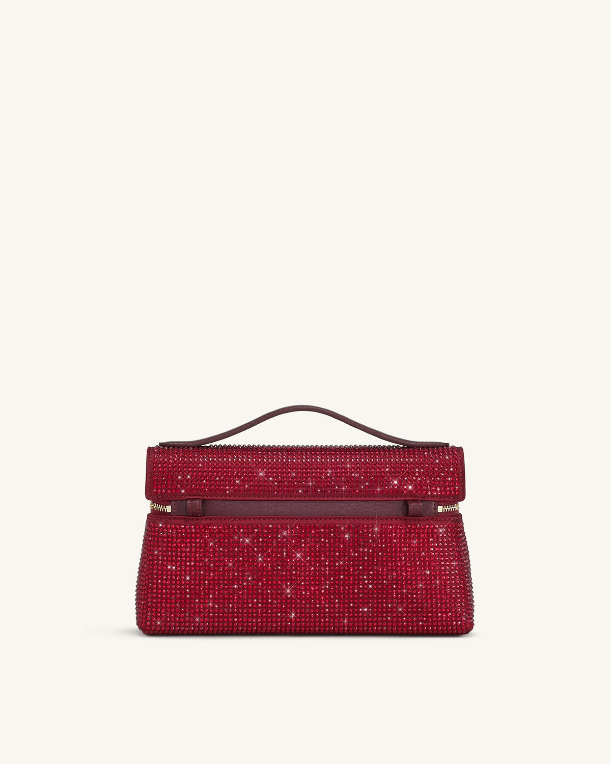 Thea Artificial Crystal Top Handle Bag - Red