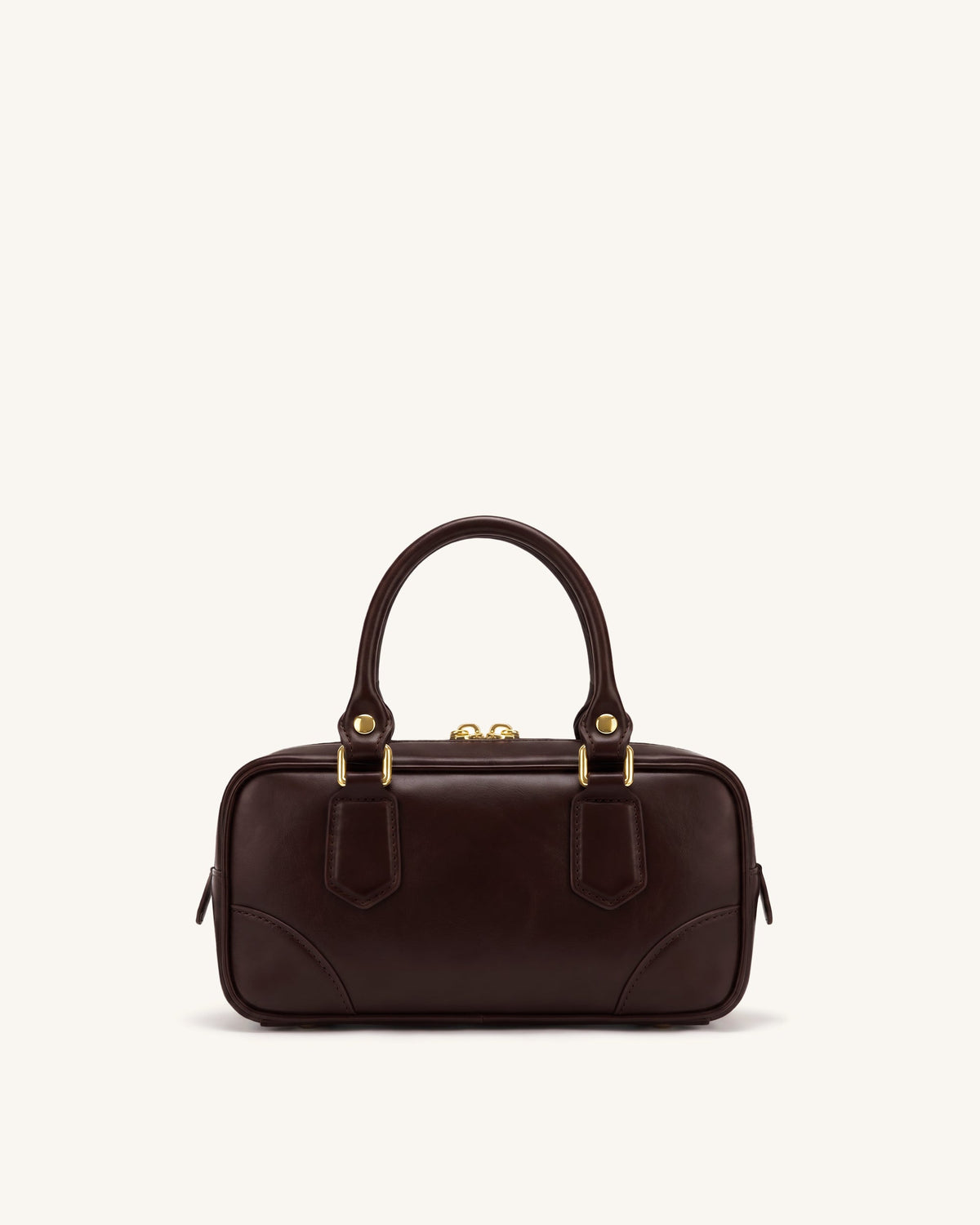 Odette Boston Top Handle Bag - Dark Brown
