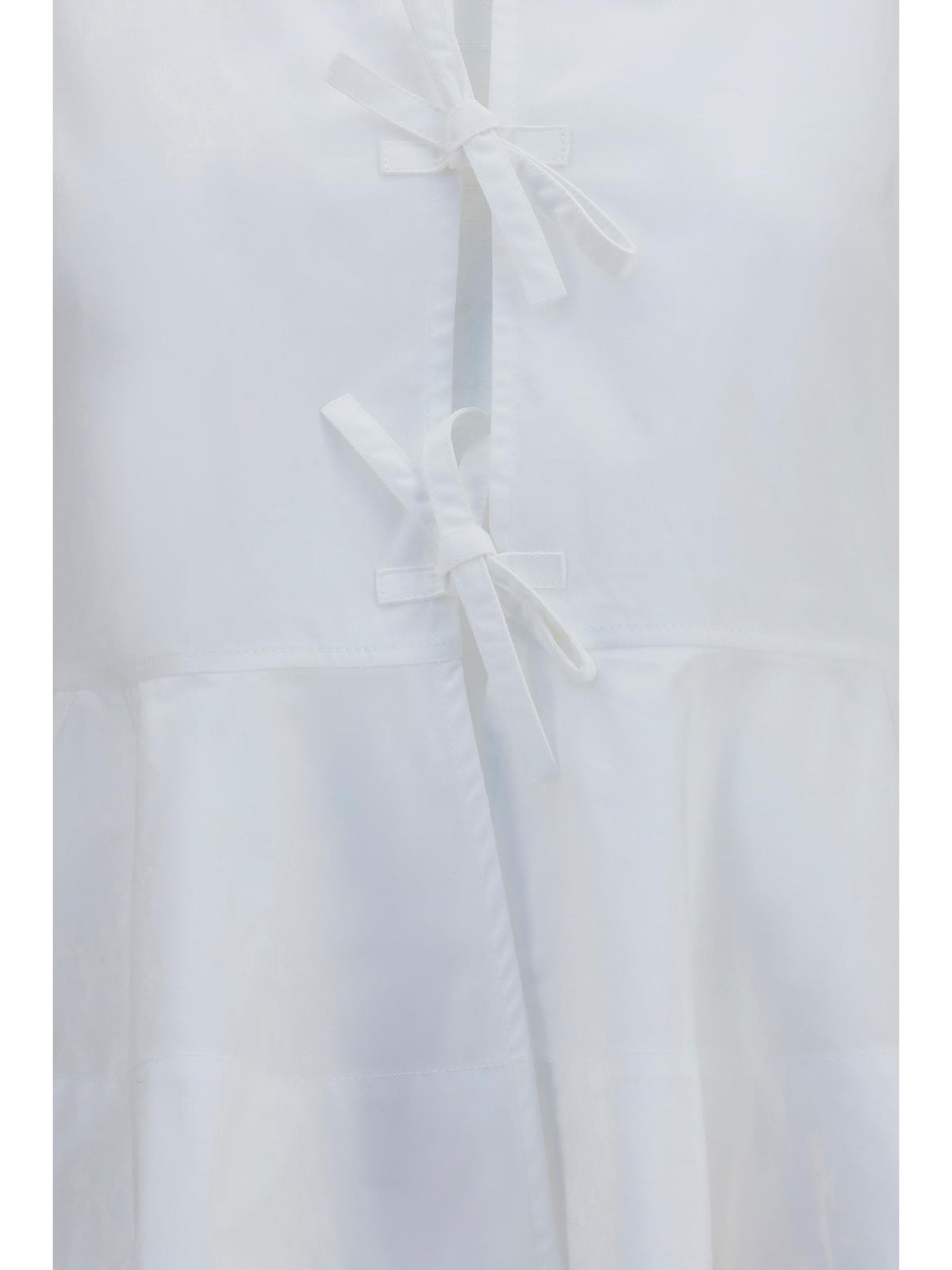 Ganni Women Cotton Poplin Blouse With Bows