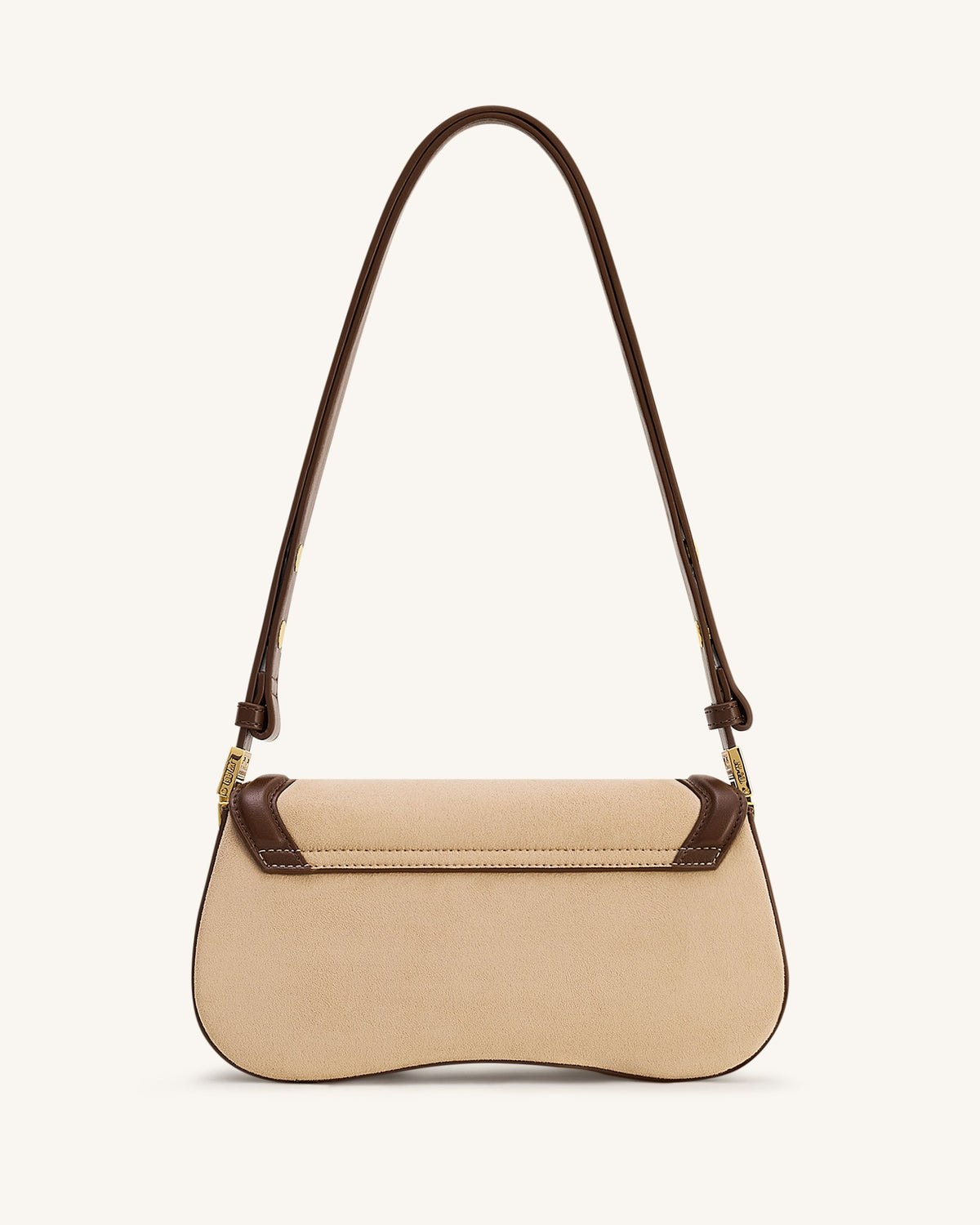 Joy Faux Suede Shoulder Bag - Khaki Brown
