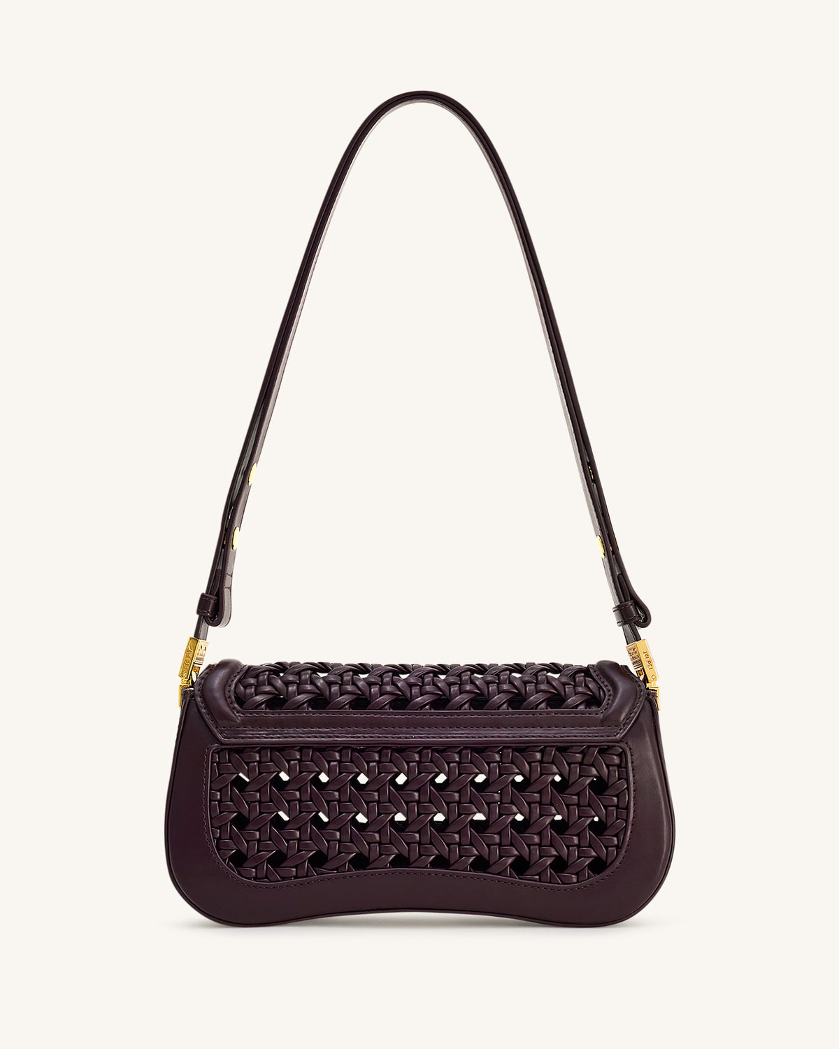Joy Woven Shoulder Bag - Dark Red