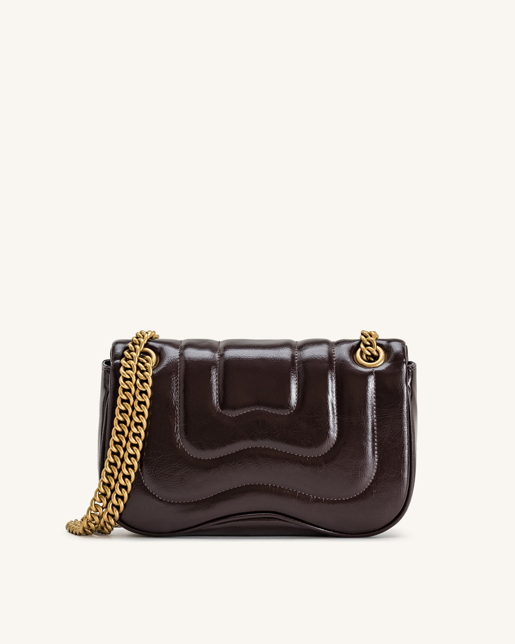 Tina Quilted Chain Crossbody - Deep Claret Brown
