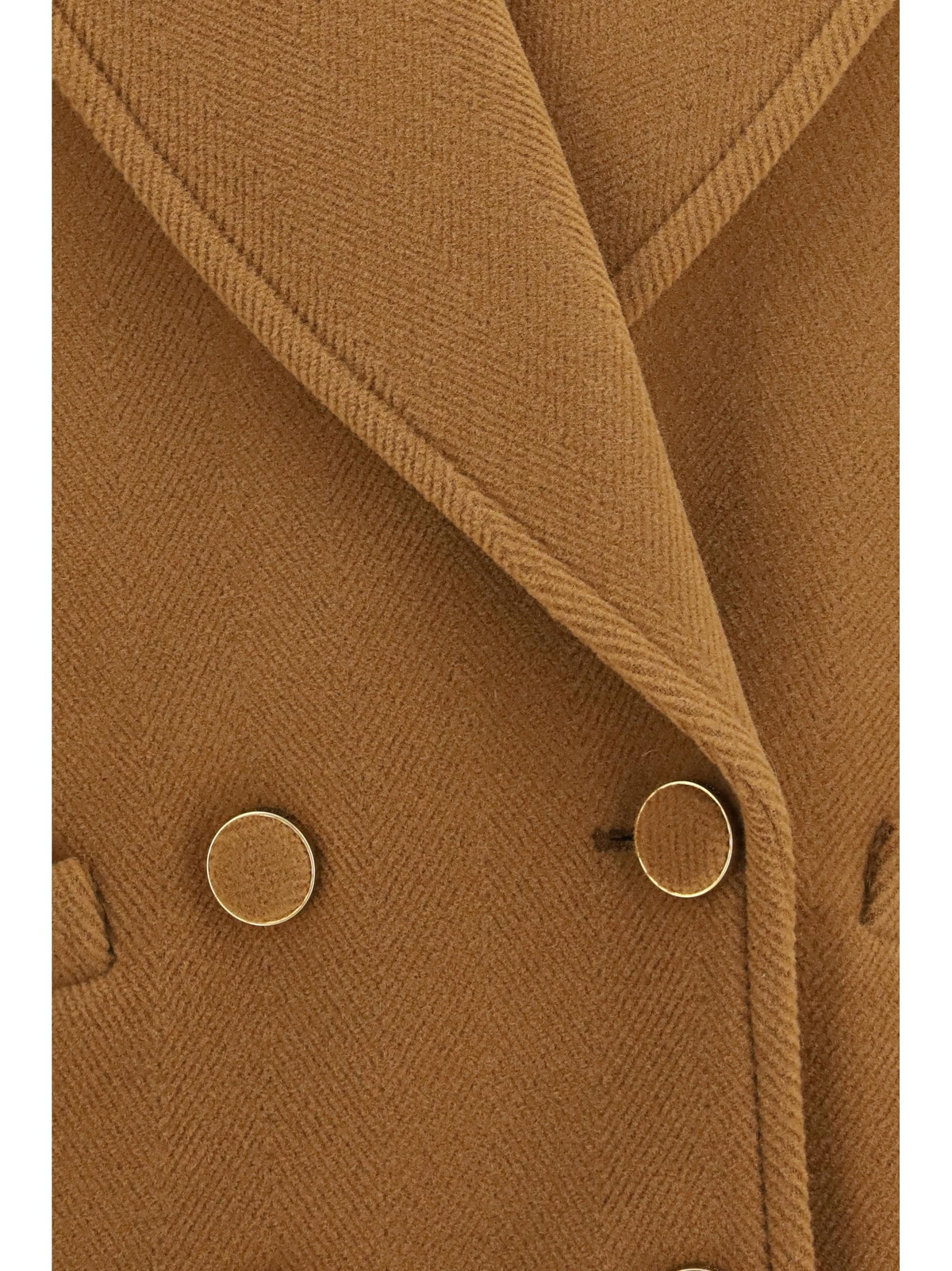 Chloé Women Double-Breasted Herringbone Wool Short Coat
