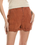 Bella Dahl Sedona Rolled Cuff Linen-Blend Utility Short