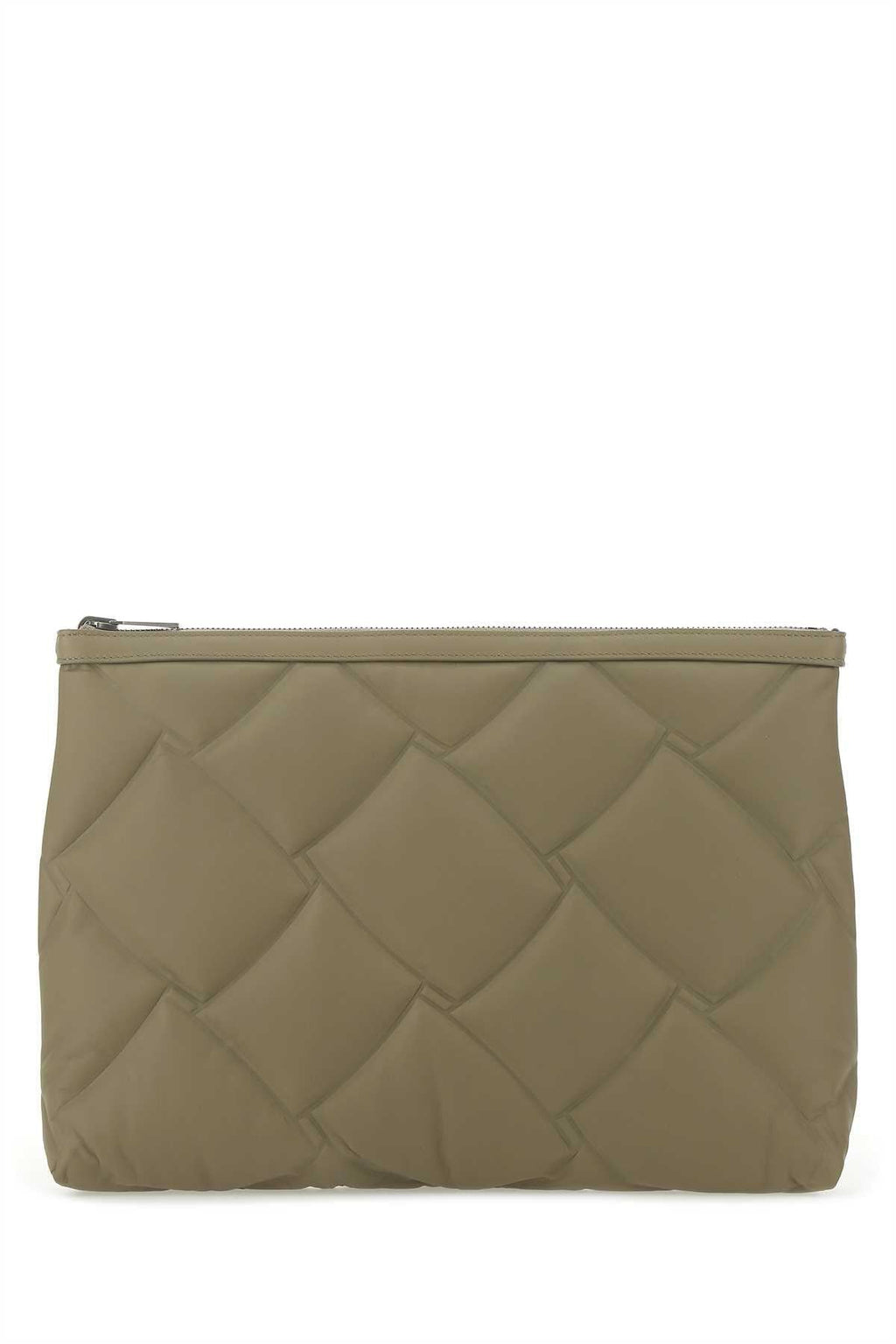 Bottega Veneta Men Khaki Leather Reversible Document Case