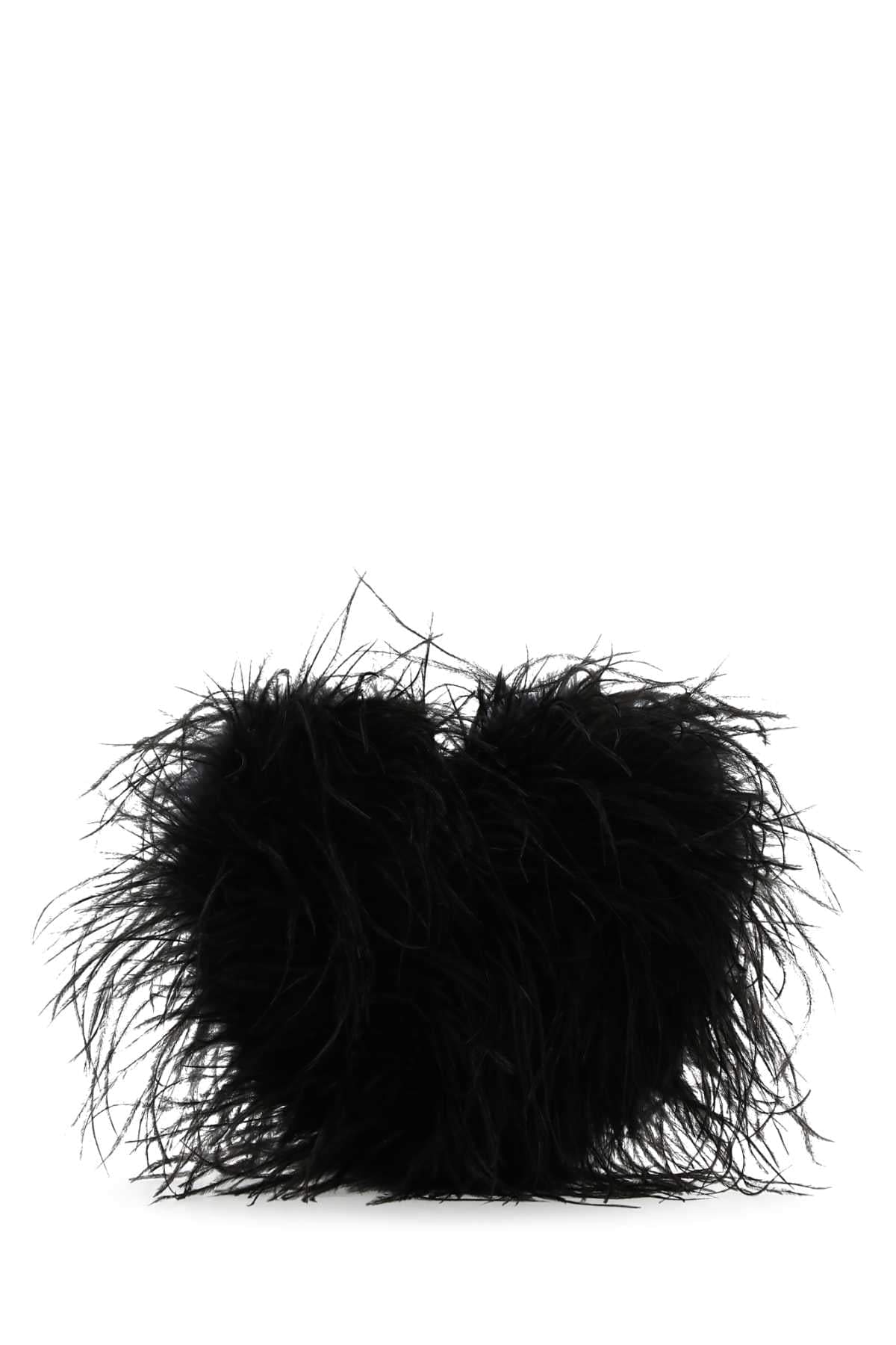 Alexander Wang Women Black Feathers Clutch