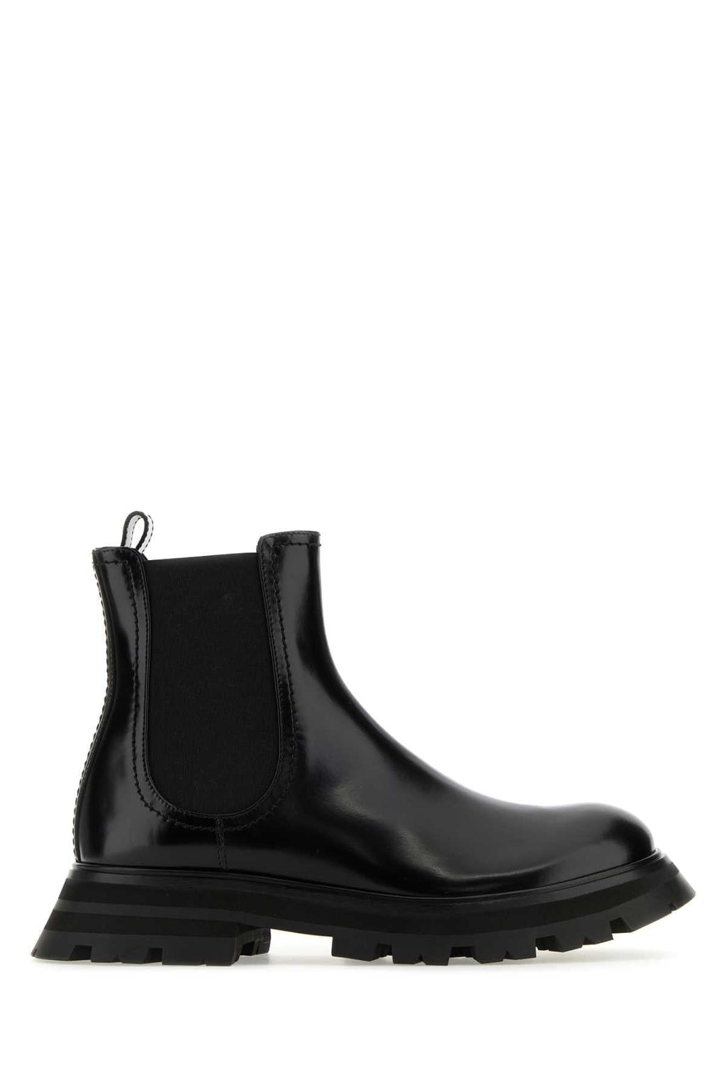 Alexander Mcqueen Women Black Leather Ankle Boots