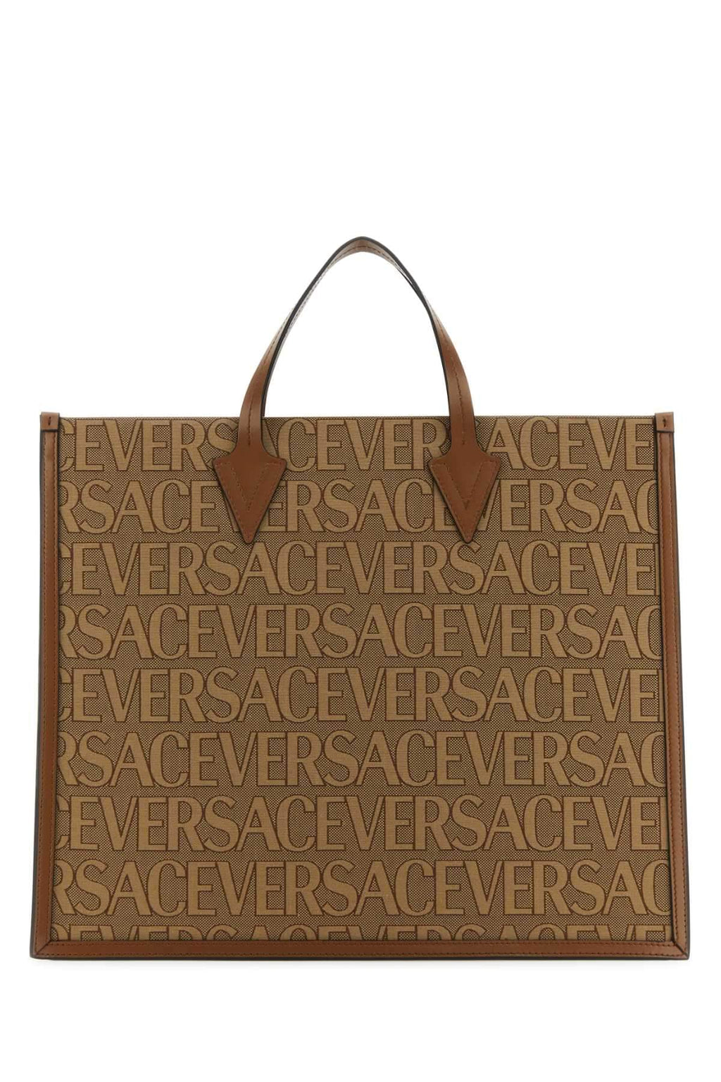Versace Men Embroidered Canvas Versace Allover Shopping Bag