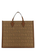 Versace Men Embroidered Canvas Versace Allover Shopping Bag
