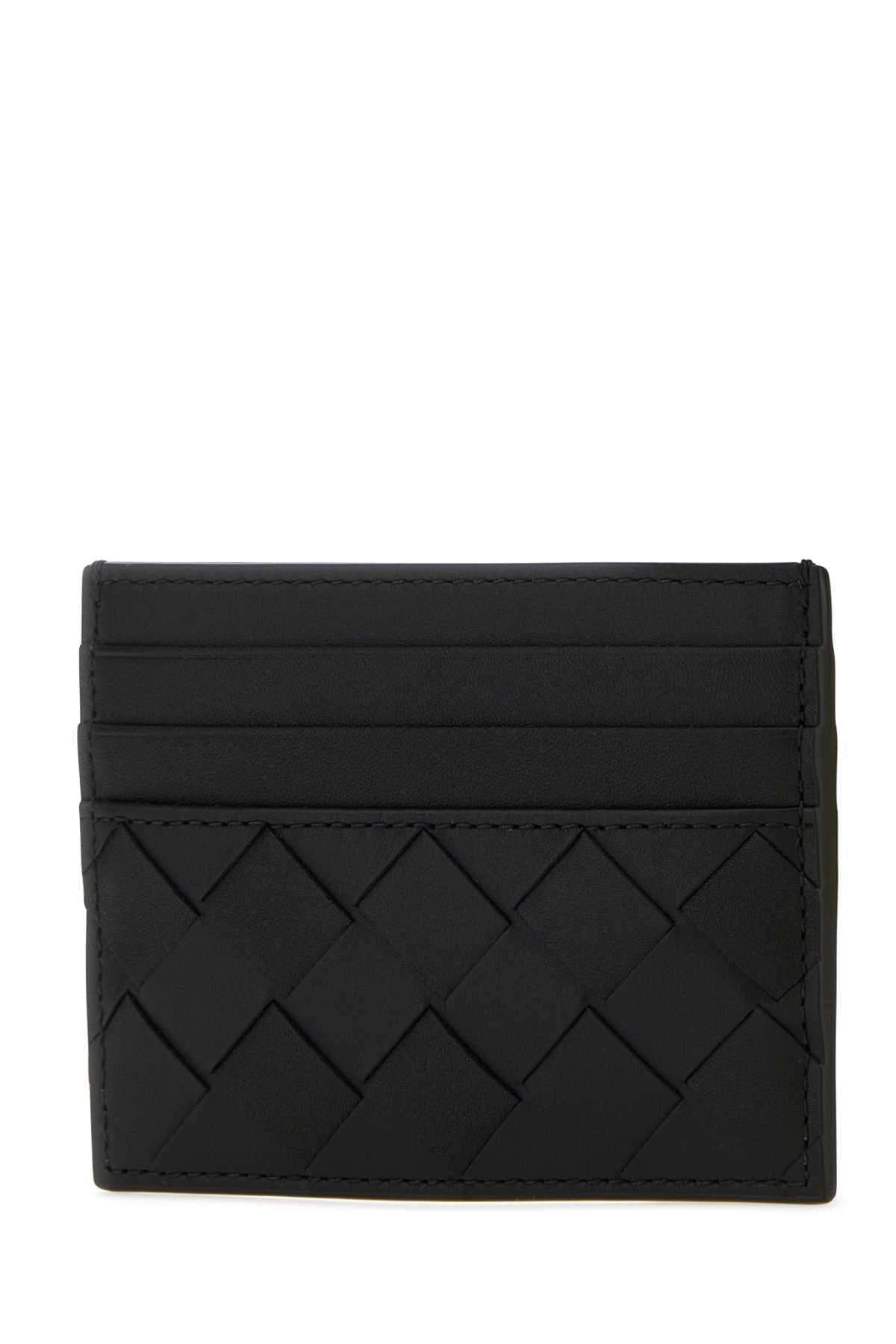 Bottega Veneta Men Black Leather Card Holder