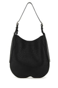 Burberry Women Black Leather Medium Chess Shoulder Bag