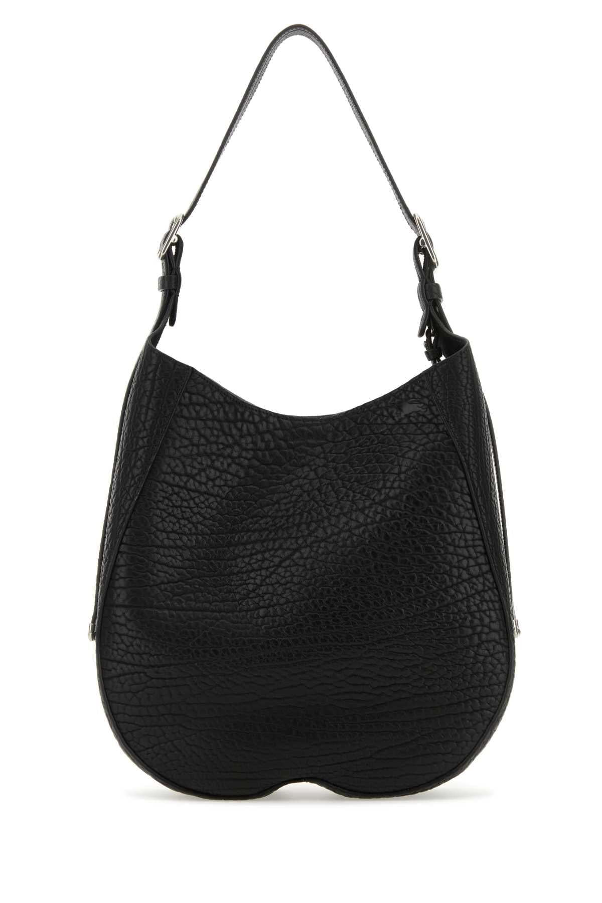 Burberry Women Black Leather Medium Chess Shoulder Bag