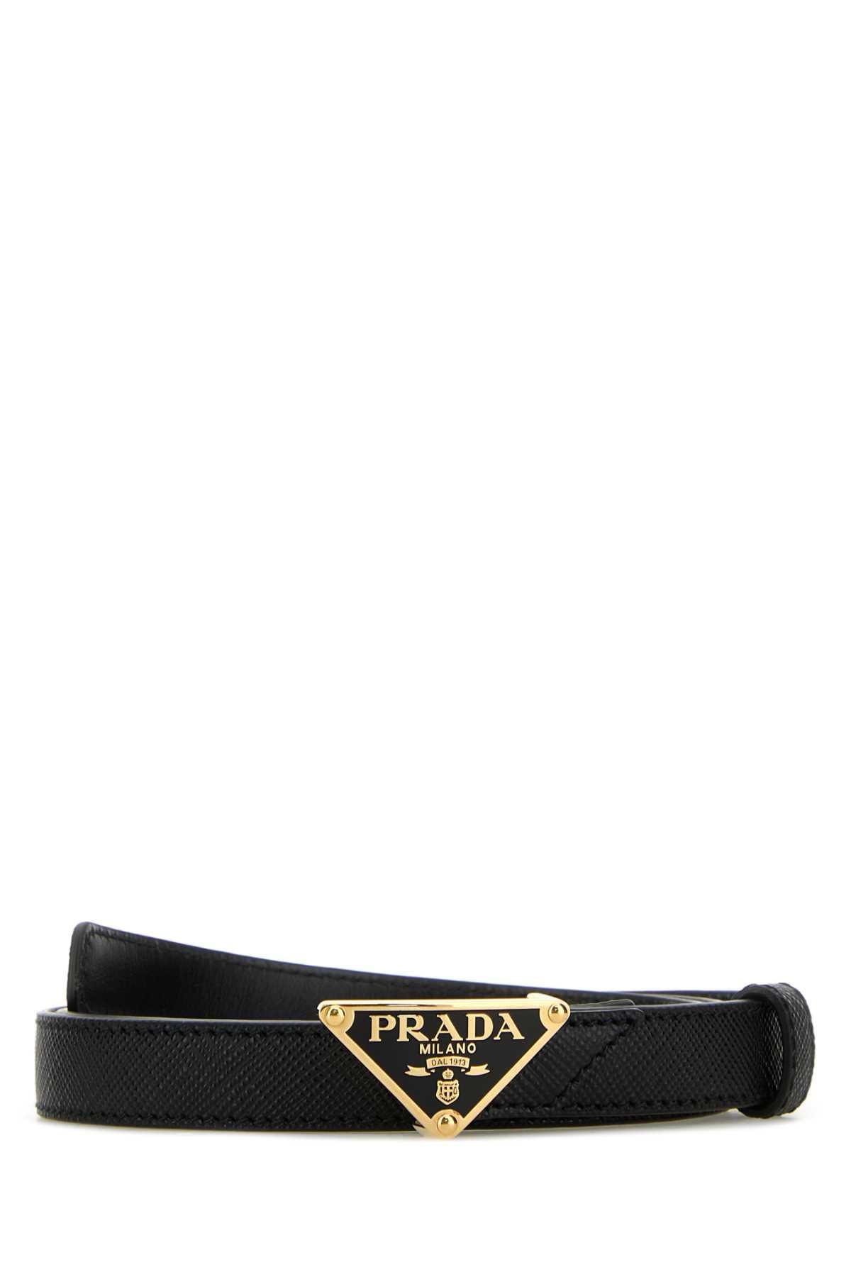 Prada Women Black Leather Belt