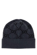 Gucci Men Embroidered Cashmere Beanie Hat