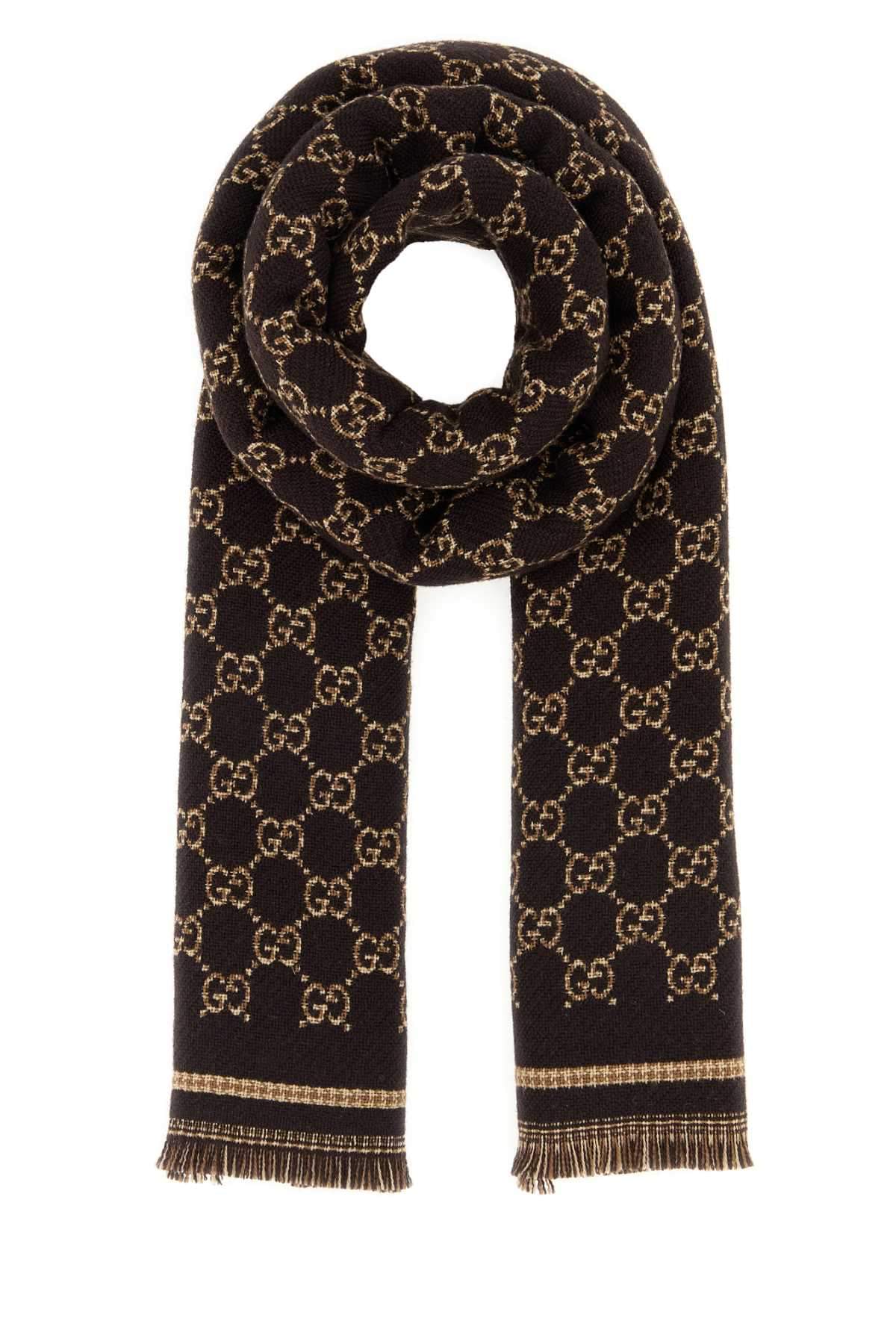 Gucci Men Gg Jacquard Scarf