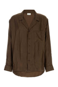 Saint Laurent Men Brown Silk Shirt