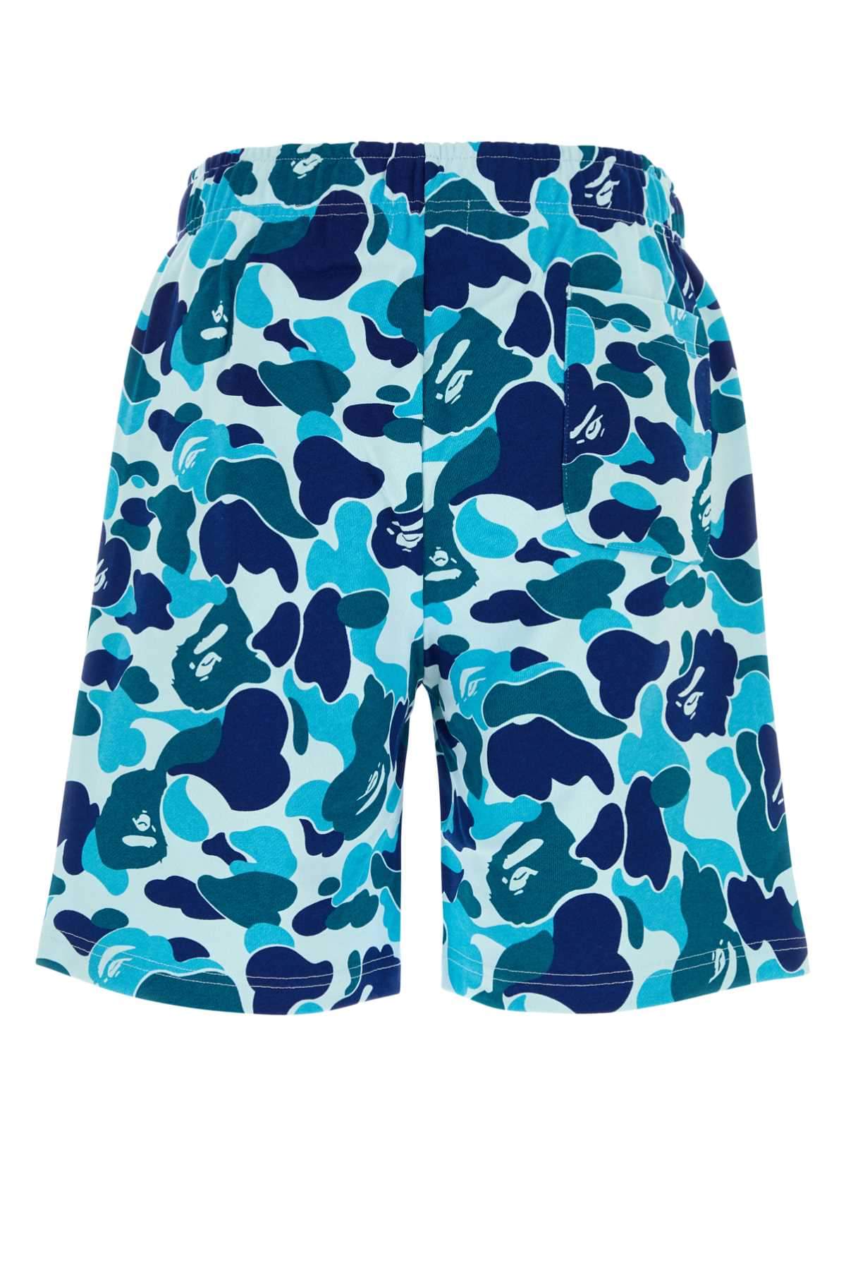 Bape Men Printed Cotton Abc Camo Shark Bermuda Shorts