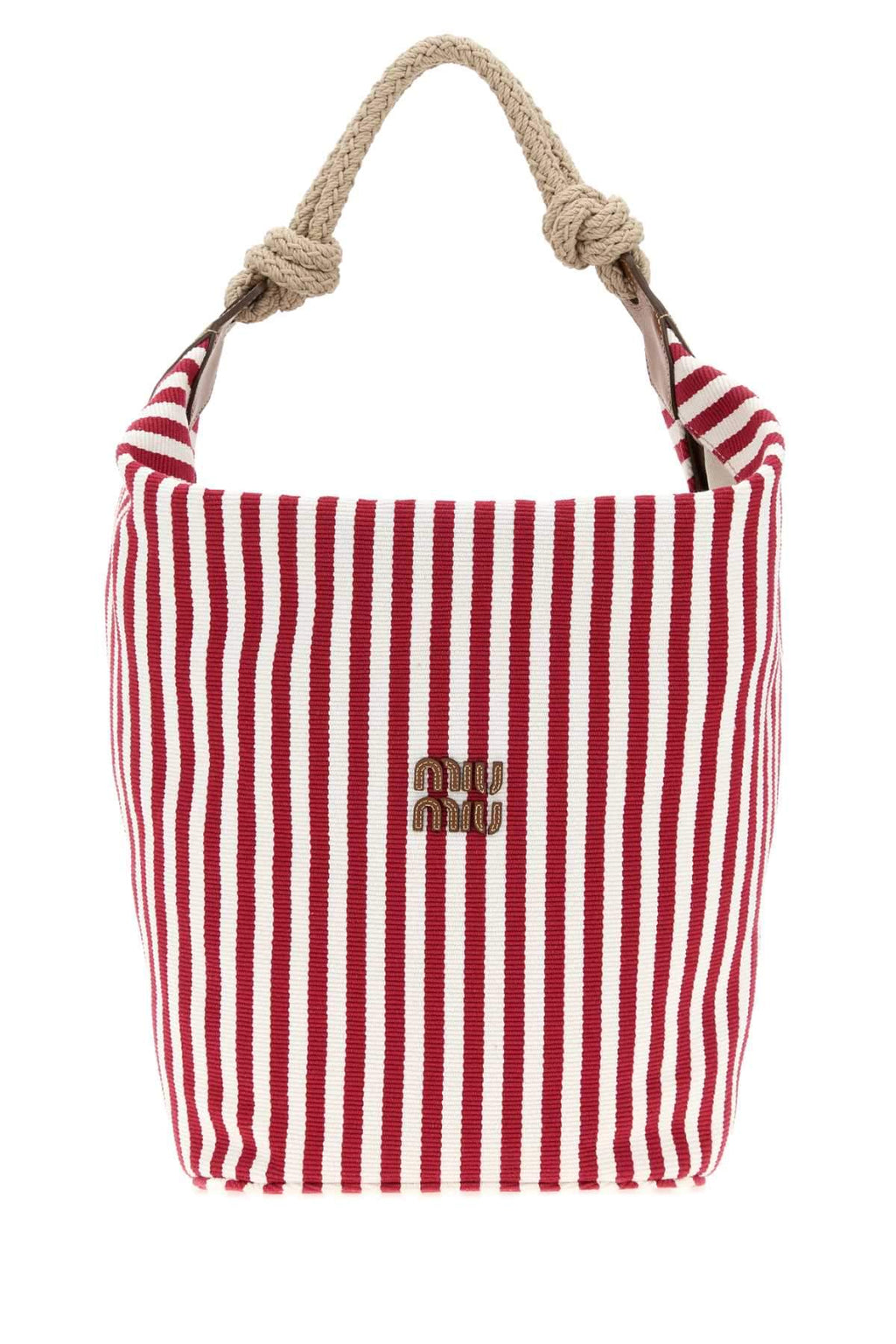 Miu Miu Women Embroidered Canvas Bucket Bag