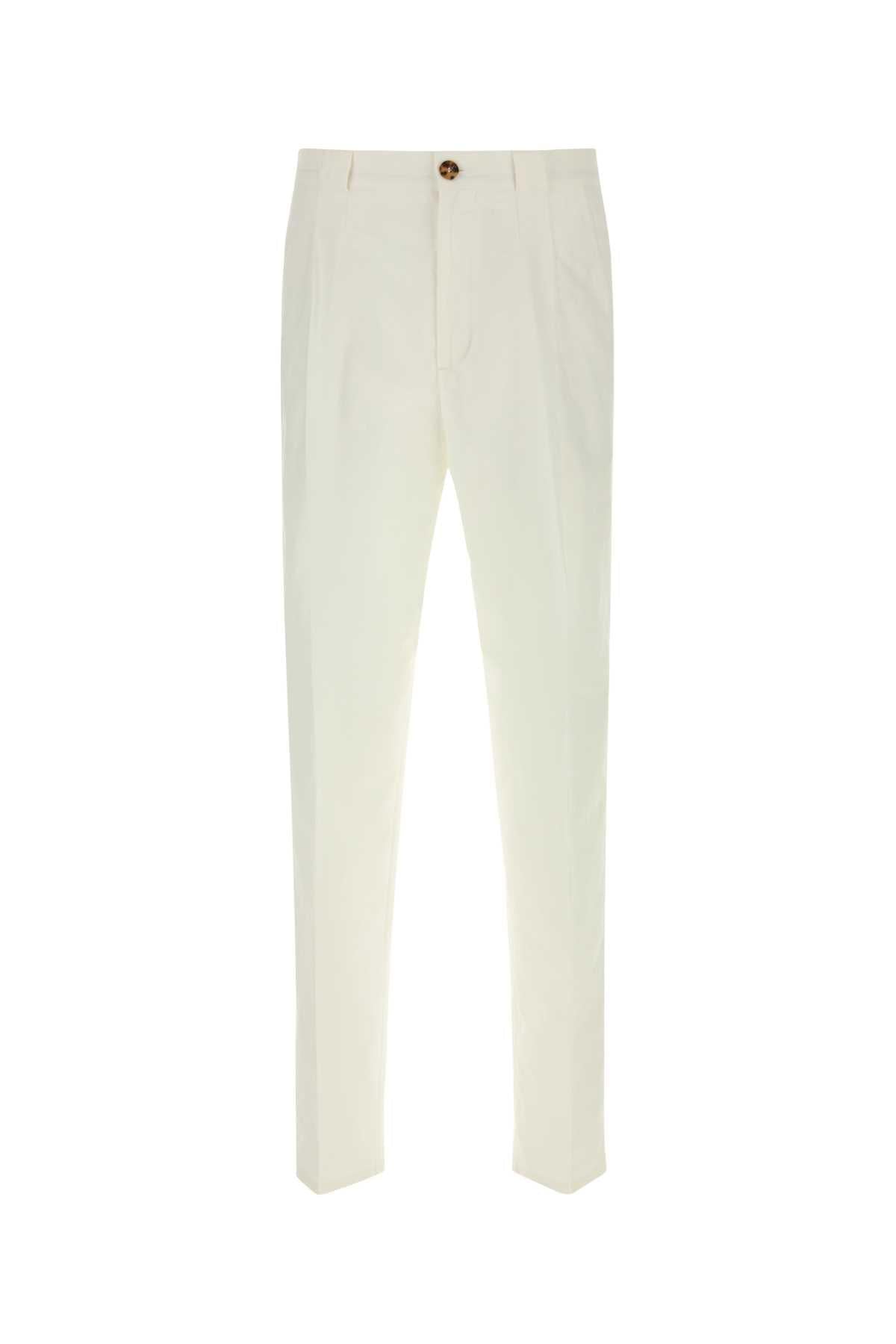 Brunello Cucinelli Men White Cotton Blend Pant