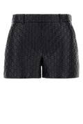 Gucci Women Black Leather Shorts