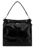 Prada Men Black Leather Prada Bonnie Shopping Bag