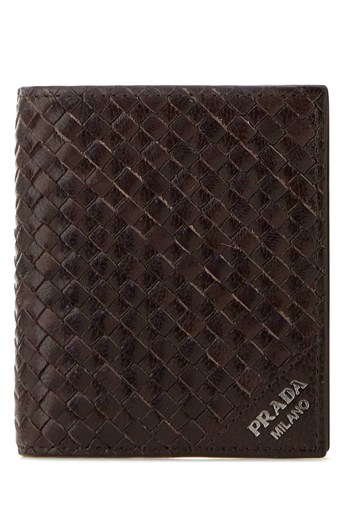 Prada Men Brown Leather Wallet