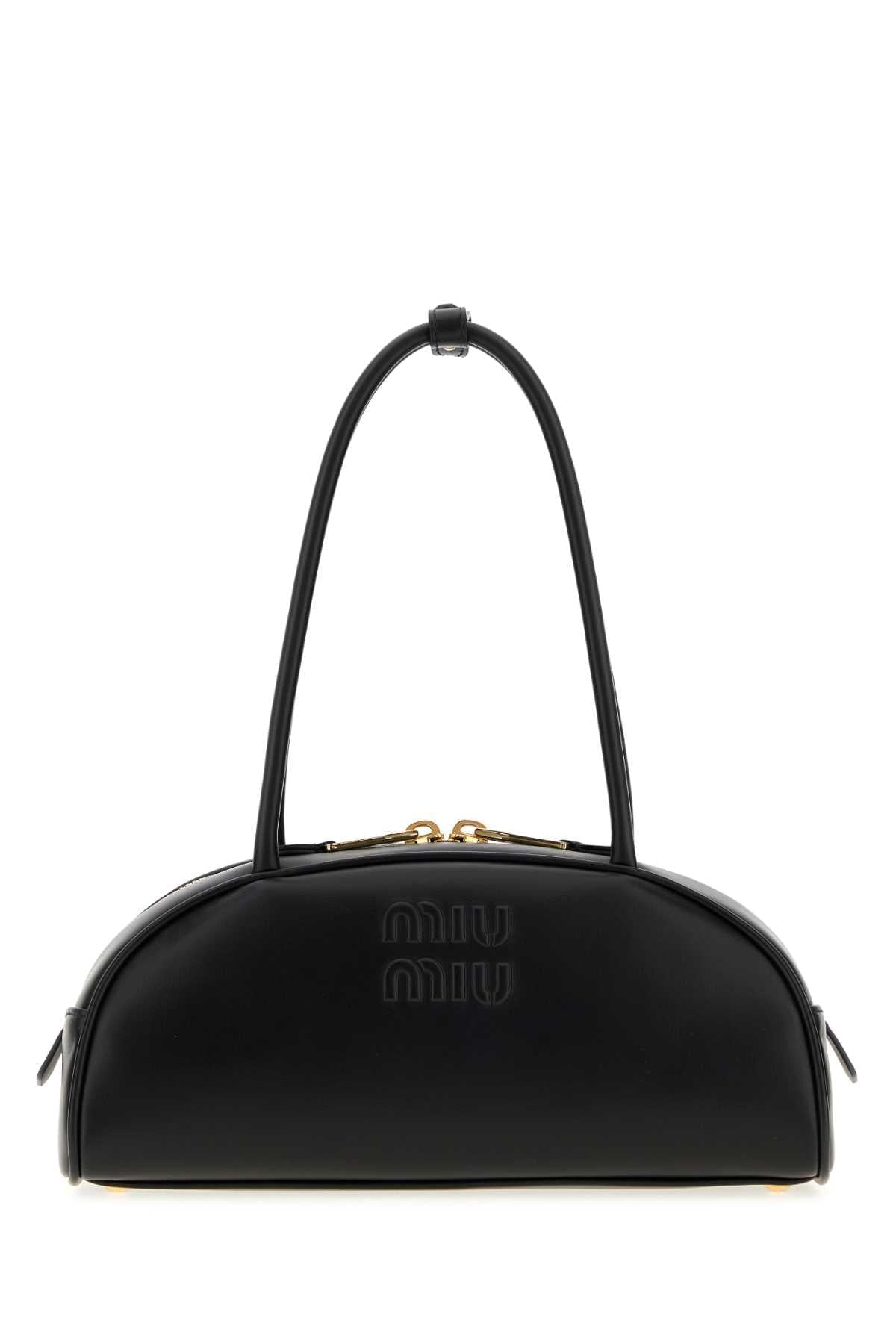Miu Miu Women Black Leather Beau Shoulder Bag