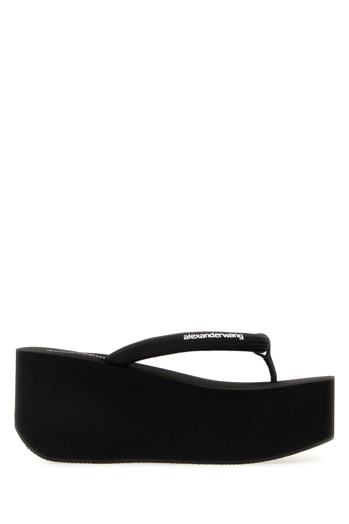 Alexander Wang Women Black Fabric Jenna Thong Slippers