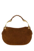 Alexander Mcqueen Women Brown Suede Mini Wishbone Handbag