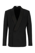 Alexander Mcqueen Men Black Wool Blend Blazer